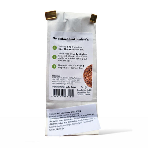 Snack - BIO MIX semen za kaljenje in mikrozelenje, 50g