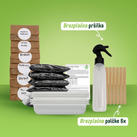 Hobi komplet za domačo vzgojo mikrozelenja (zemlja)